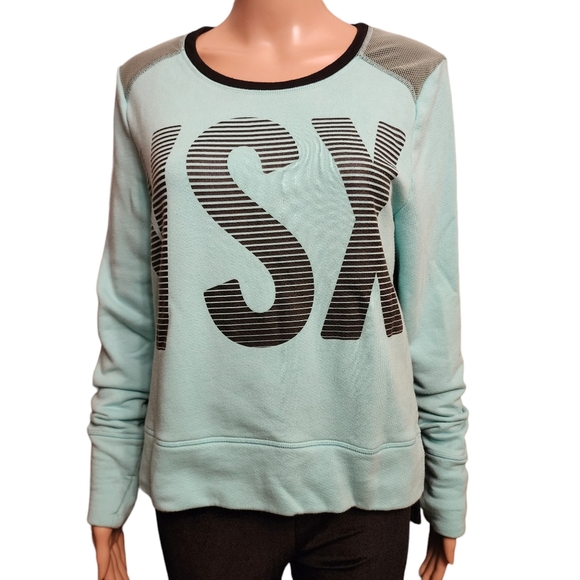 Victoria's Secret VSX Sport Seafoam Boxy Cutout back Sweatshirt - Picture 2 of 10